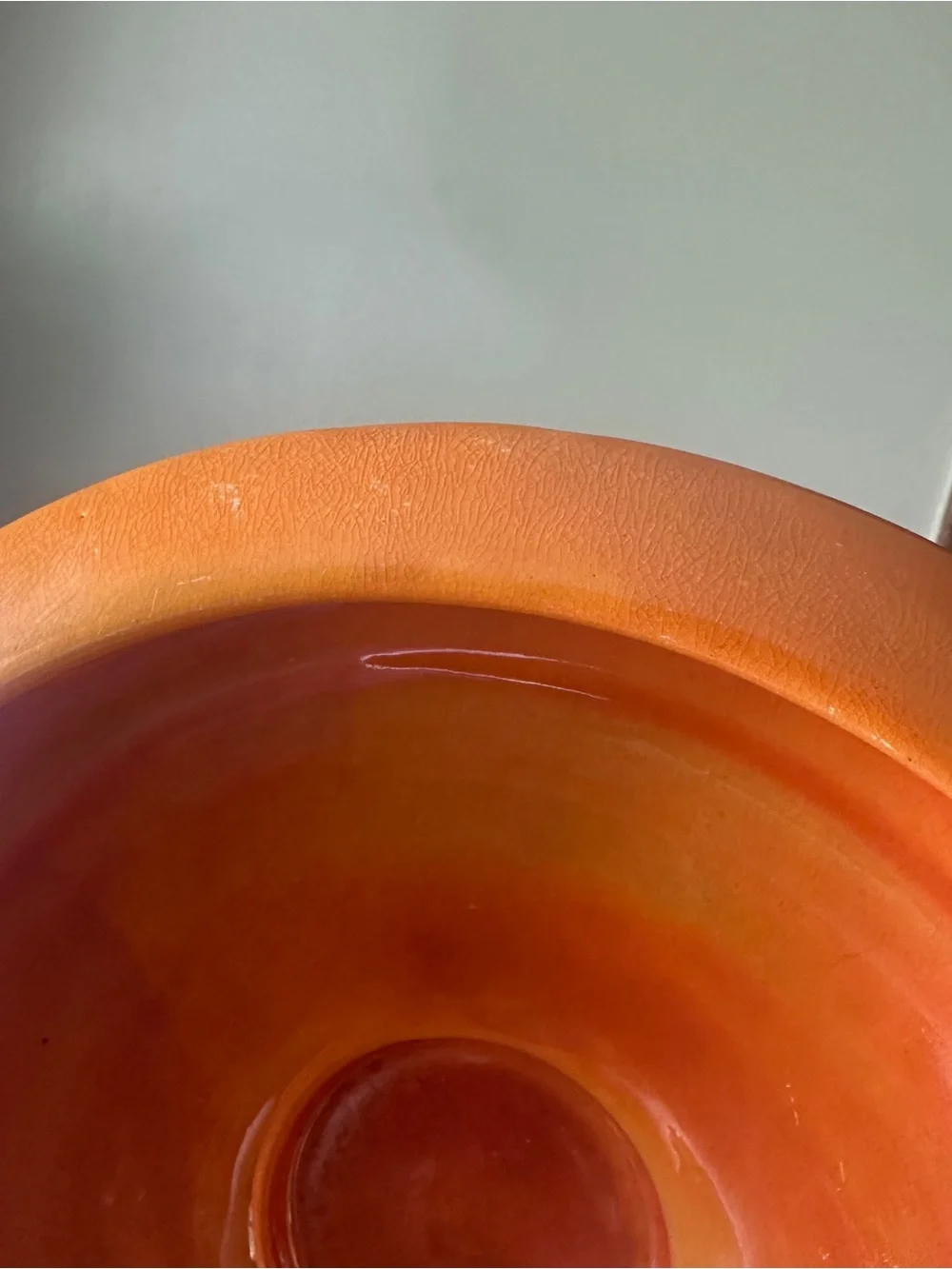 Weller Lustre Console Bowl Footed Centerpiece 9.5” Orange Luster Art Deco 1920’s